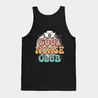 Cool Nurse Club Healthcare Worker Nurse Life Groovy Retro Tank Top